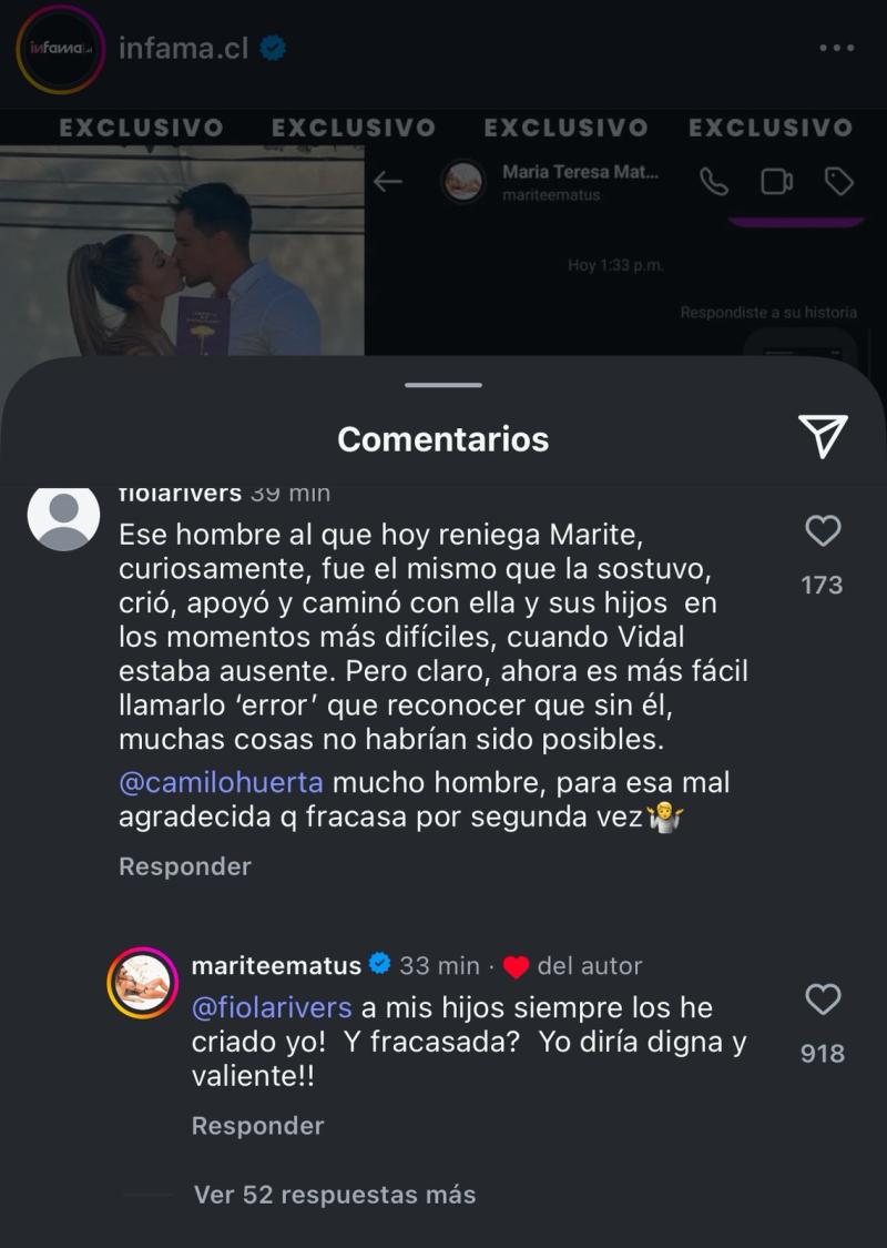 Marité Matus respondió a hiriente comentario sobre sus hijos - Instagram