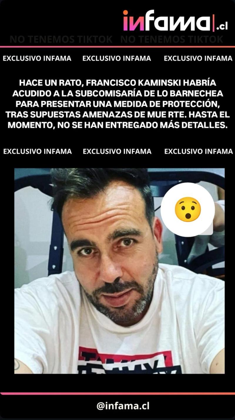 El portal Infama aseguró que Francisco Kaminski puso una medida de protección - Instagram