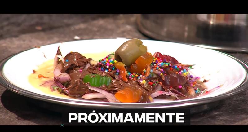 Postre de cebolla, nutella y aceitunas