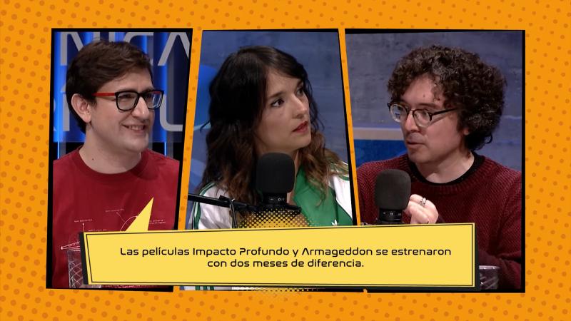 José Utreras, María José Bello y Robbie Barrera en Crónicas Terrícolas. Créditos: YouTube Media UC.