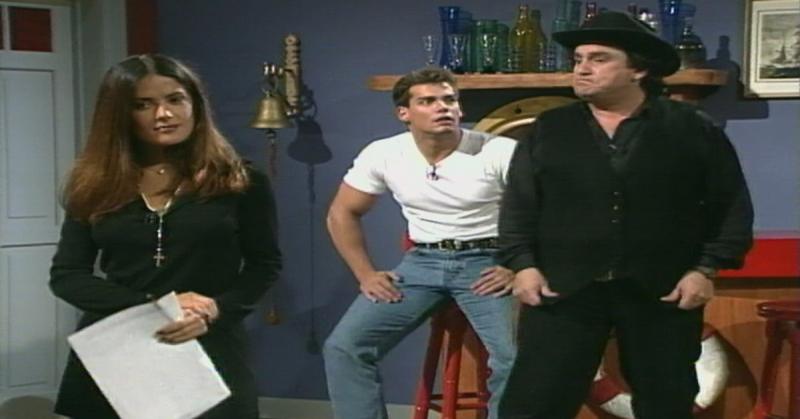 Cristián de la Fuente y Salma Hayek en Venga Conmigo