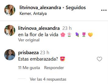 Comentarios en la foto de Alexandra Litvinova, polola de Alexis Sánchez - Instagram