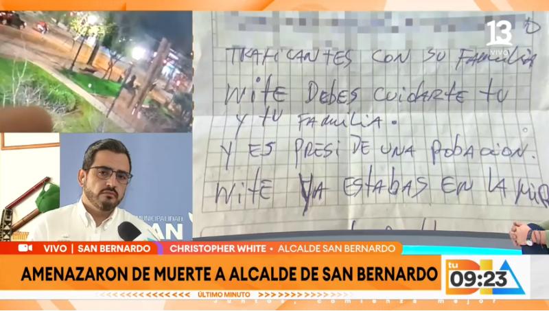 Alcalde de San Bernardo recibió carta de amenaza contra su familia - Tu Día