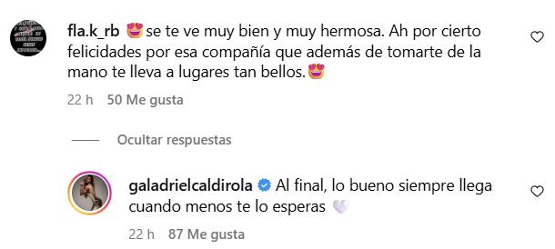 Comentario de Gala Caldirola | Instagram