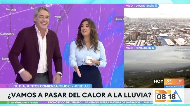 José Luis Repenning y Priscilla Vargas bromean.