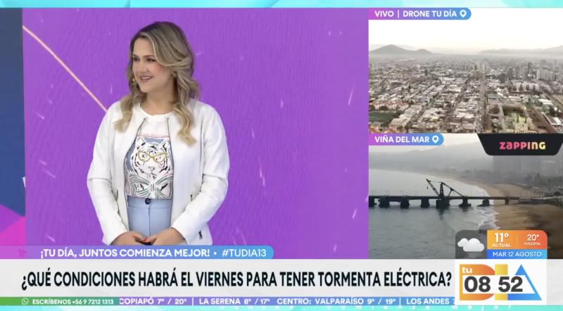 Michelle Adam entrega nuevo informe del tiempo.