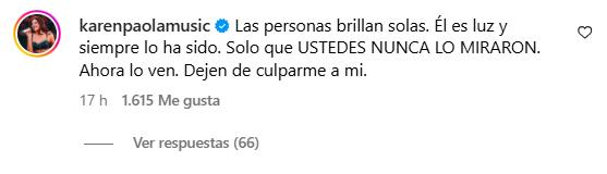 Karen Paola responde a las críticas en redes sociales - Créditos: Instagram