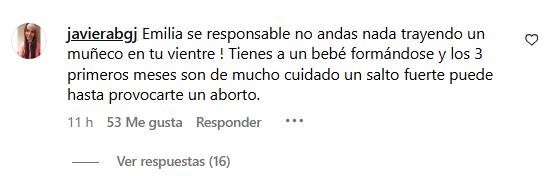Las críticas que recibió Emilia Dides en su publicación - Instagram