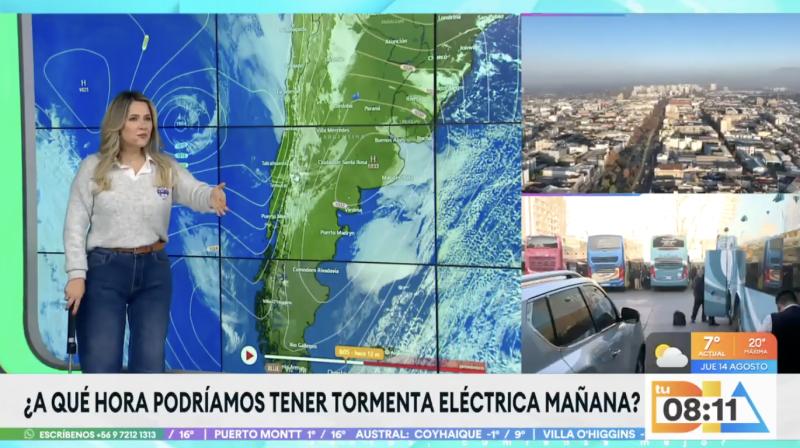 Michelle Adam cuenta a qué hora comienzan las tormentas eléctricas en la región metropolitana.