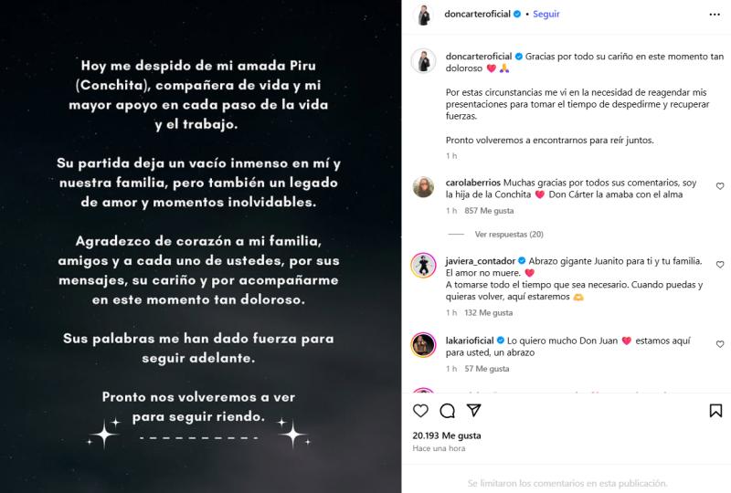 Don Carter se despidió de su esposa tras repentina muerte - Instagram
