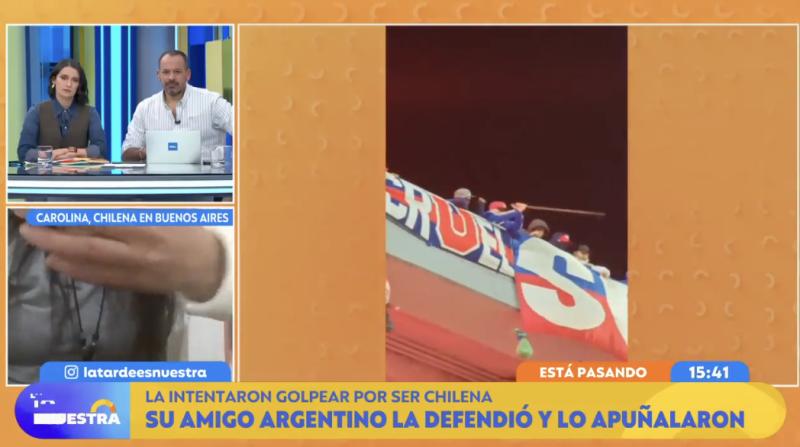 Mujer hincha de U. de Chile vivió compleja experiencia.