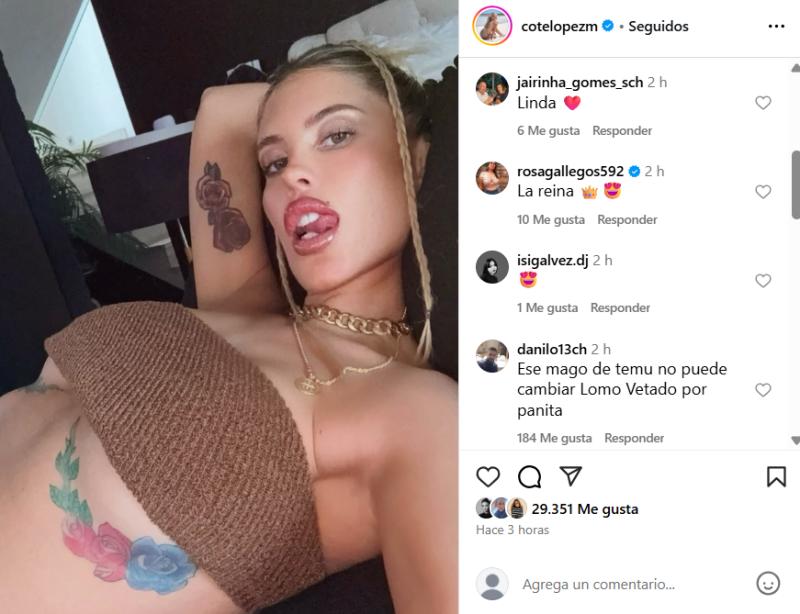 Coté López desata ola de reacciones con atrevida imagen - Instagram
