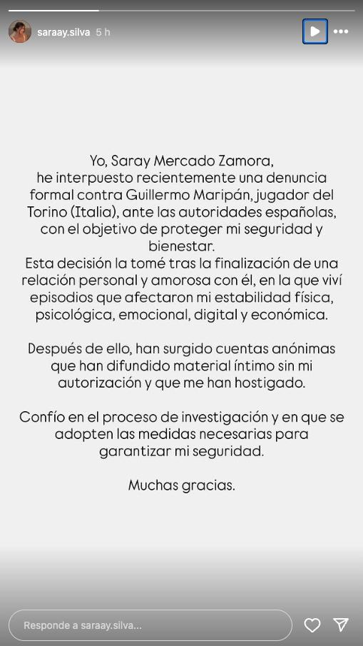 Saray Mercado Zamora, mujer que denunció a Guillermo Maripán.