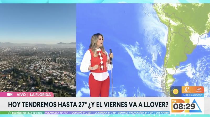 Michelle Adam anuncia altas temperaturas para este martes 26 de agosto.