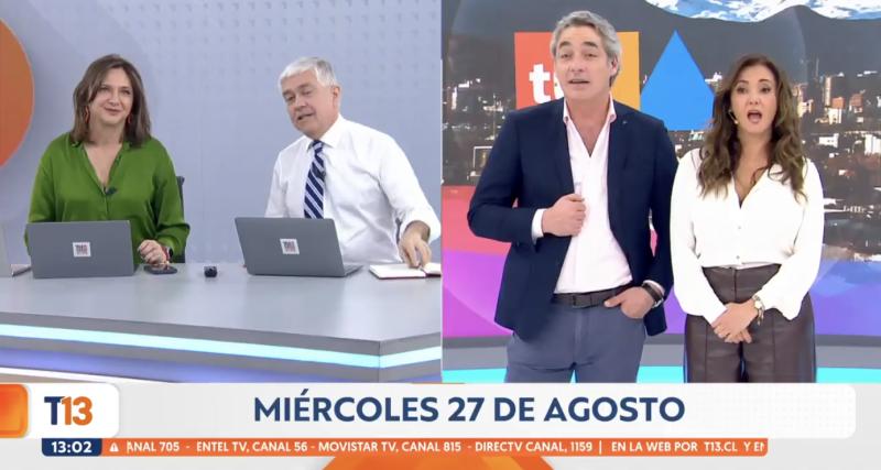 Priscilla Vargas y José Luis Repenning saludan a Mónica Pérez.