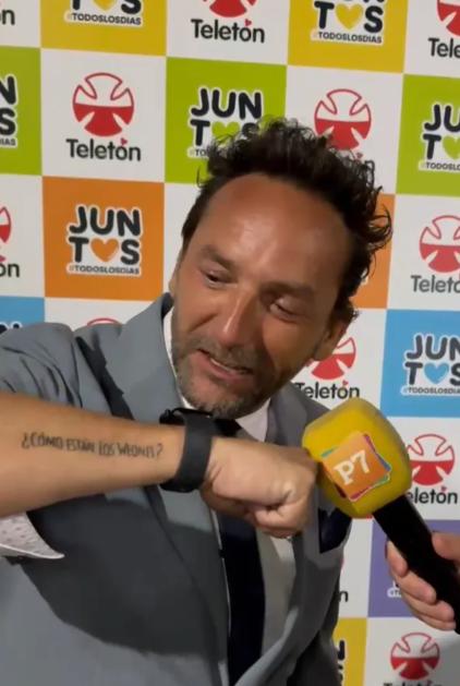Daniel Fuenzalida con el tatuaje "¿Cómo están los weones?" - Créditos: Publimetro