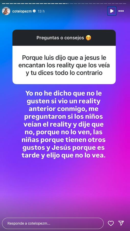 Coté López, historia de Instagram.