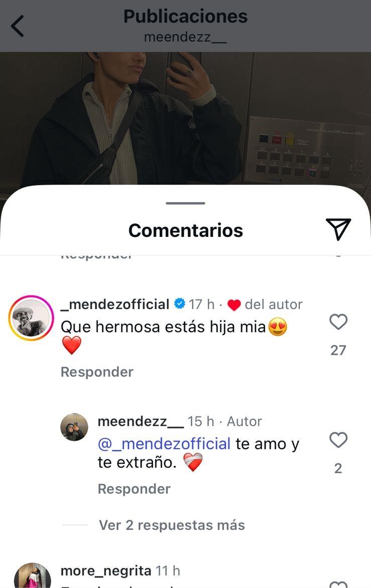 Comentario de DJ Méndez a Eva Méndez - Instagram