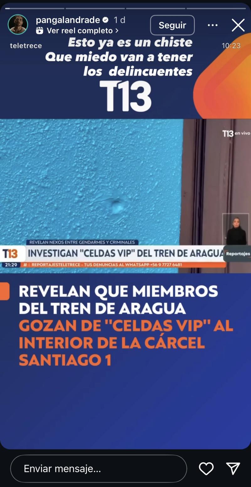Pangal Andrade reacciona a las celdas VIP del Tren de Aragua.