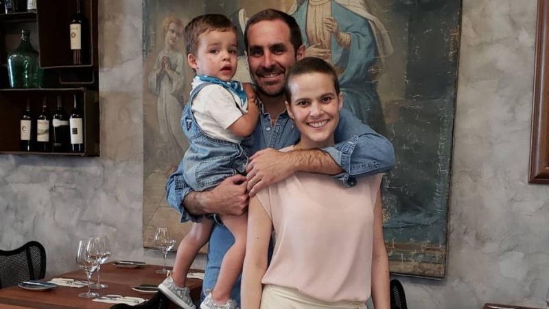 Cristián Arriagada, Javiera Suárez y su hijo