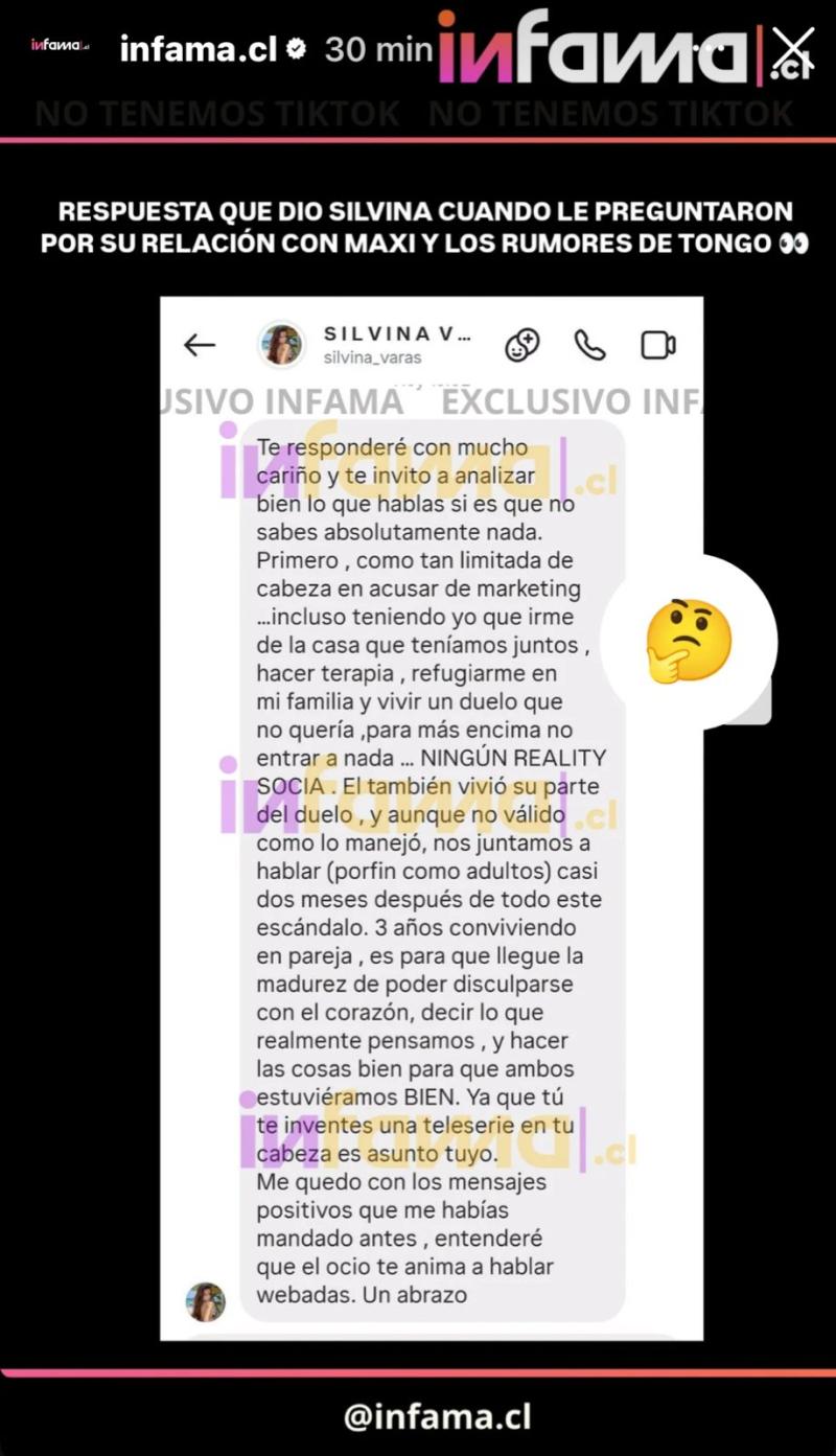 La respuesta de Silvina Varas