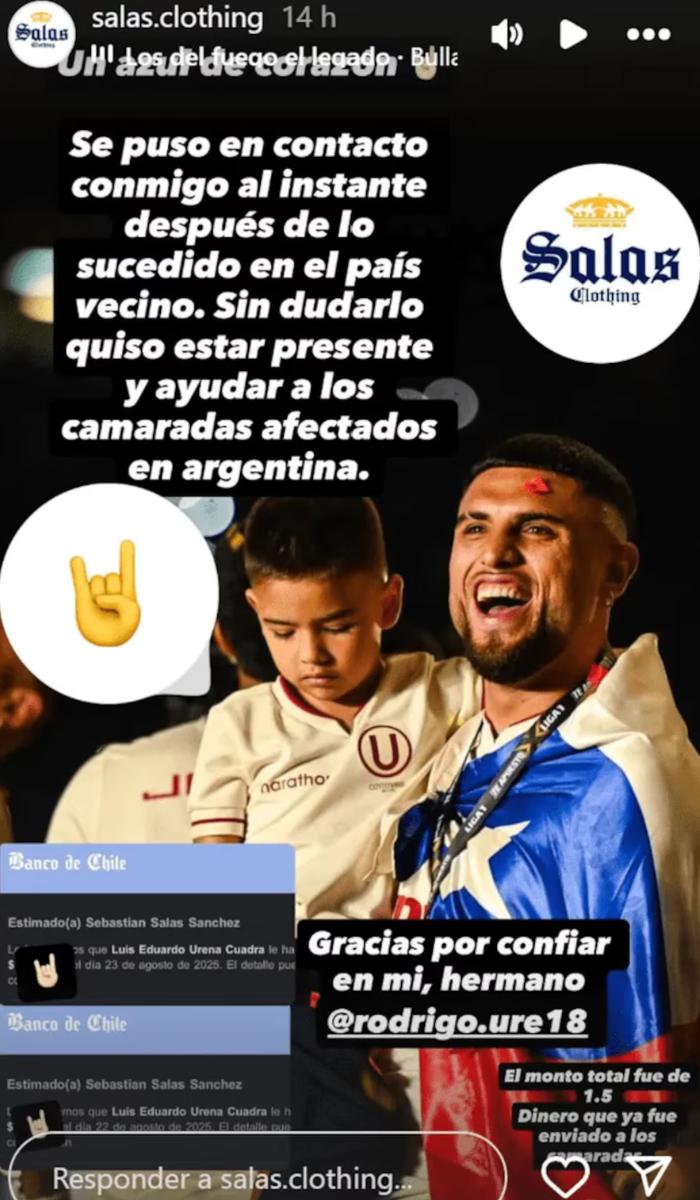 Rodrigo Ureña dona dinero a hinchas de la U. de Chile.
