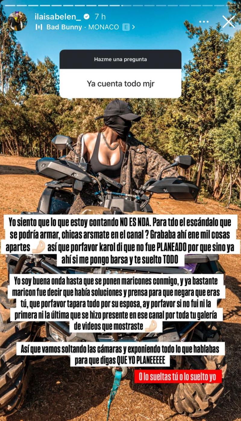 DJ Isi Glock compartió polémica acusación contra Karol Lucero en sus redes sociales - Instagram