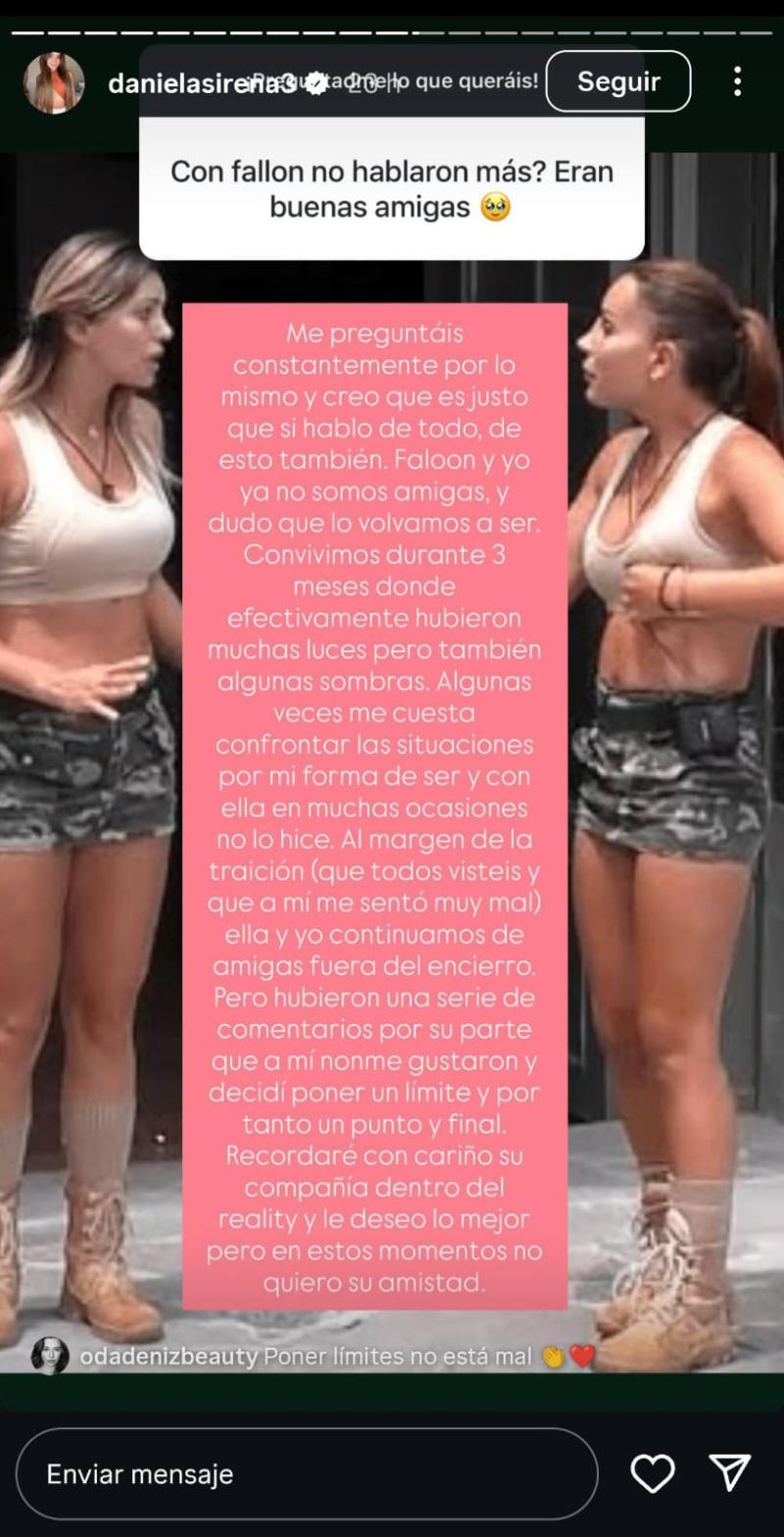 El post de Daniela Requena sobre Faloon Larraguibel - Instagram