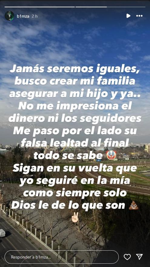 Bimza compartió polémica respuesta tras dichos de Trini Neira - Instagram