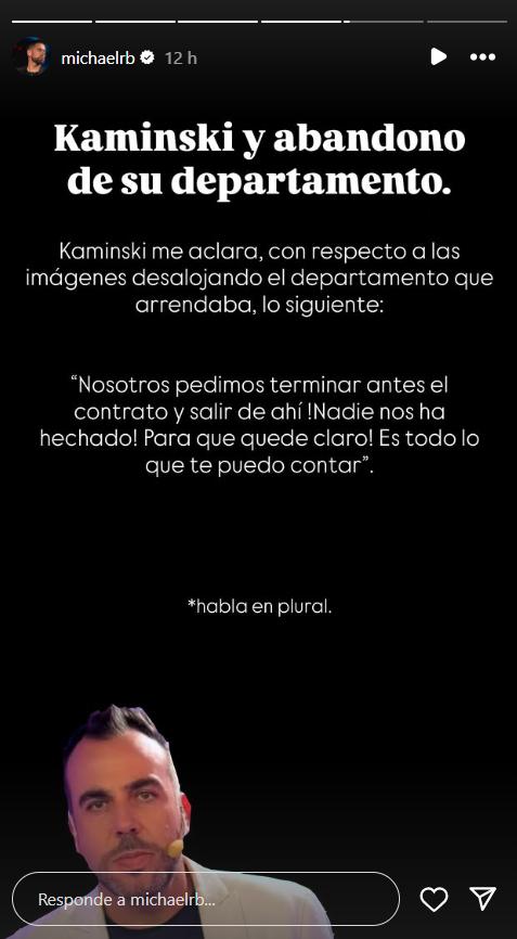 Francisco Kaminski se refirió a su repentino cambio de casa - Instagram Michael Roldán