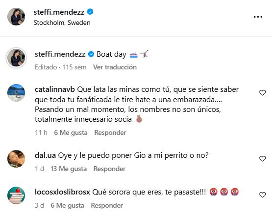Comentarios contra Steffi Méndez por sus dichos - Instagram
