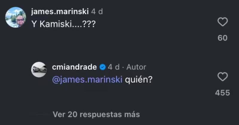 Respuesta de Camila Andrade | Instagram