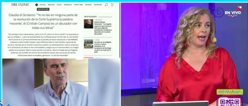 Titi García-Huidobro cuestionó duramente a Claudia di Girolamo - Captura