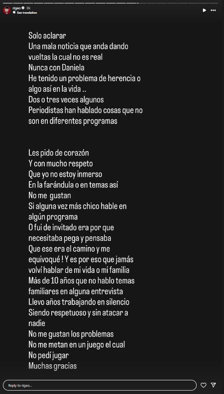 Descargos de Rigeo | Instagram