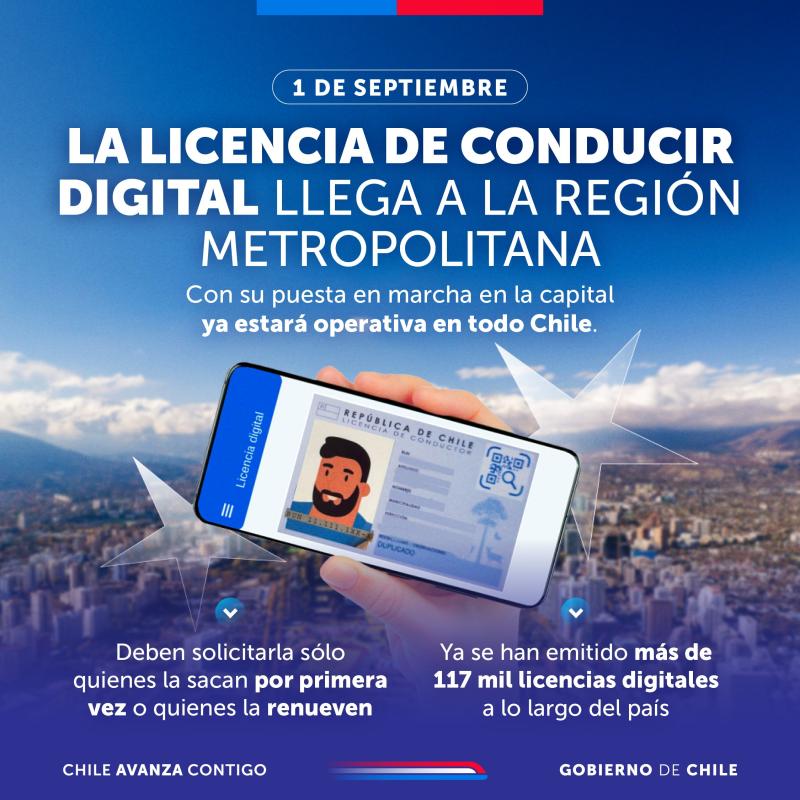 La nueva licencia de conducir digital ya está disponible en Santiago