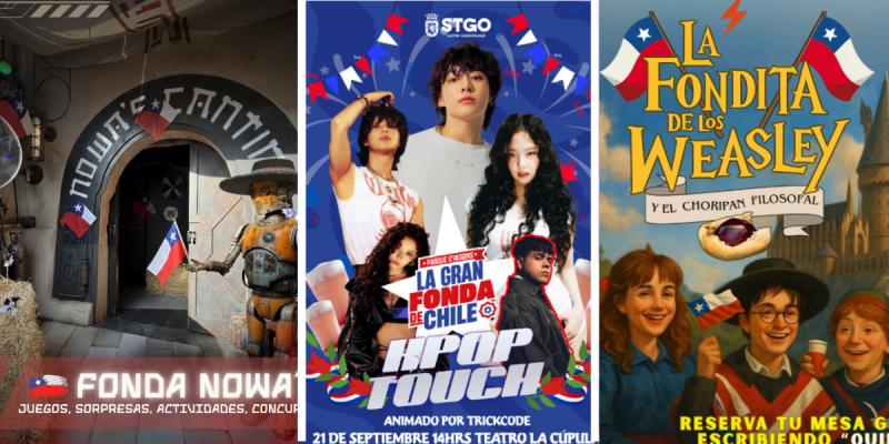 Afiches de fondas temáticas para estas Fiestas Patrias 2025. Créditos: Instagram