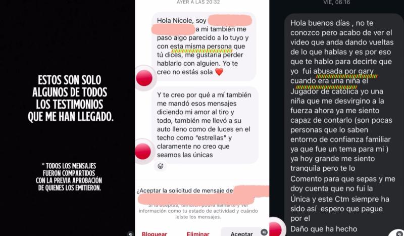 Testimonios que compartió Nicole Block | CAPTURA INSTAGRAM