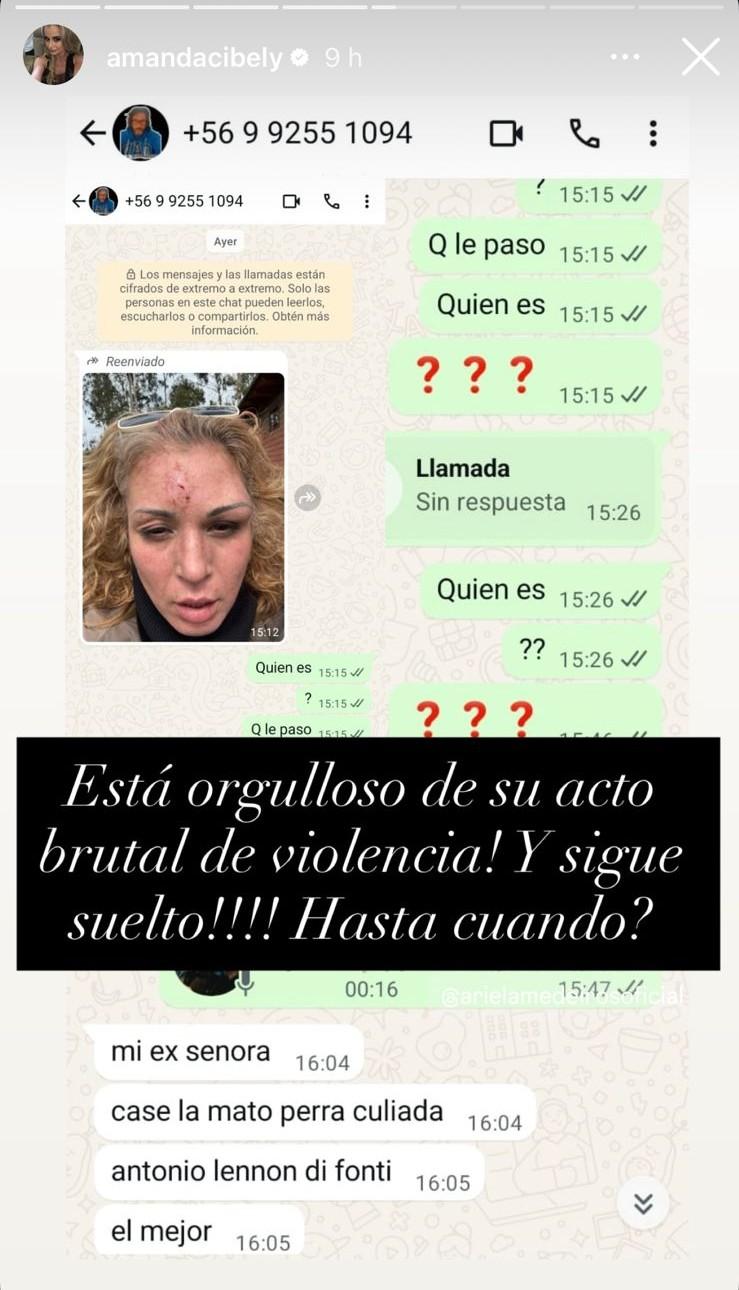 Los alarmantes mensajes que pareja de Ariela Medeiros mandó a Amanda Cibely - Instagram