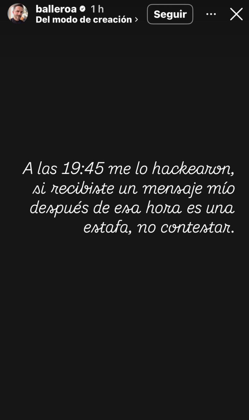 Álvaro Ballero pide ayuda en sus redes sociales