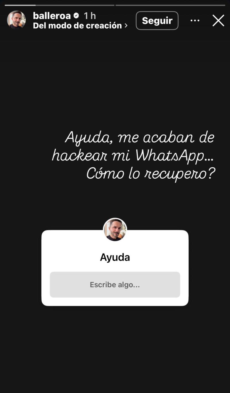 Álvaro Ballero pide ayuda en sus redes sociales