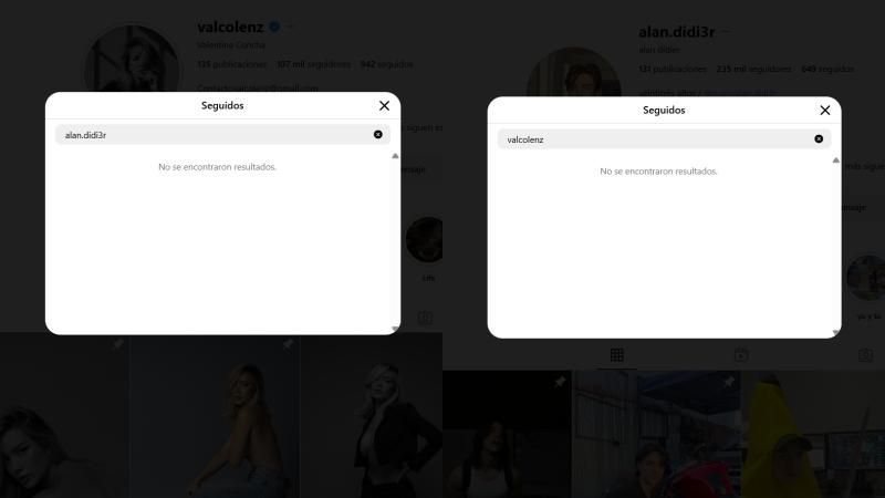 Valentina y Alan dejaron de seguirse - Instagram
