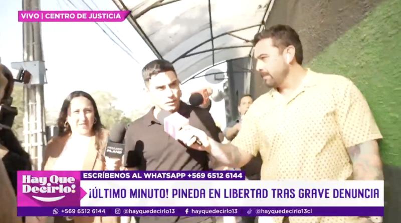 La caótica salida de Jean Paul Pineda del Centro de Justicia.