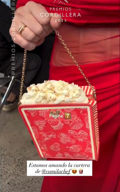 La increíble cartera que usó Cami Chef en los Premios Cordillera - Captura