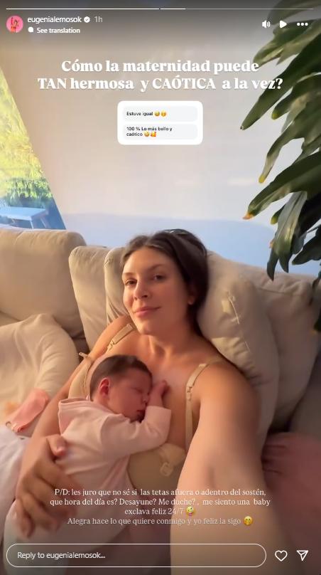 Eugenia Lemos aborda la maternidad | Instagram