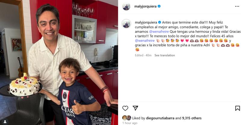 Maly Jorquiera y su saludo a Sergio Freire | Instagram