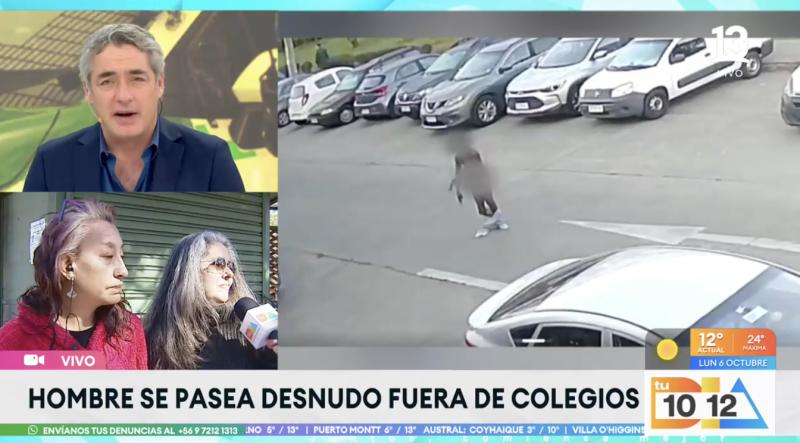 Hombre se pasea desnudo en las afueras de colegios en Ñuñoa.