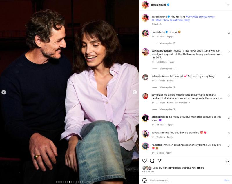 Pedro apoyando a su hermana Lux | Instagram