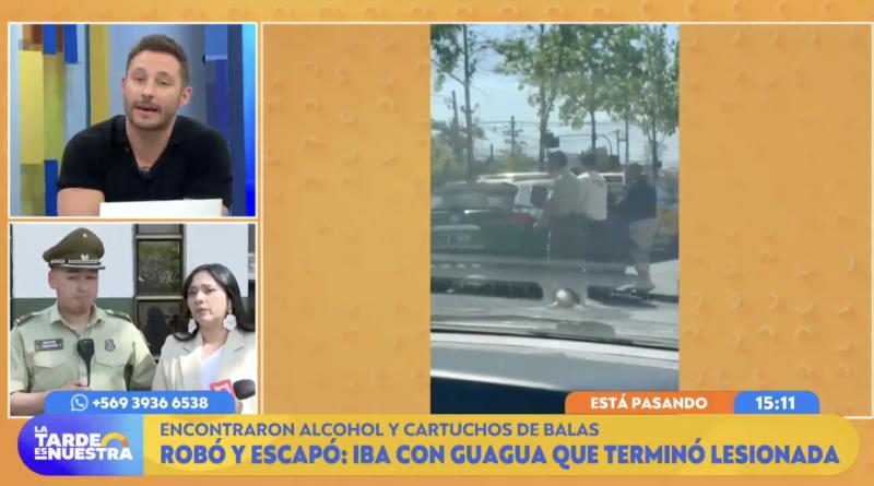 Robó y chocó: llevaba una guagua en el auto.