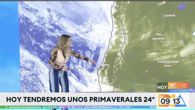 Michelle Adam entrega nuevo informe del tiempo.