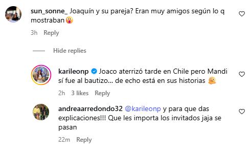 Pareja de Rodrigo Gallina responde comentarios en Instagram | Captura